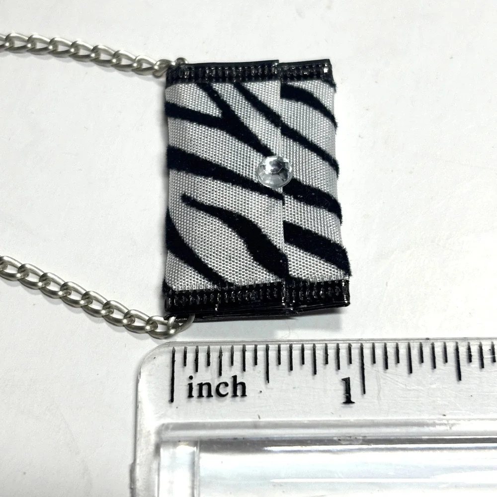 1:6 OOAK‎ Doll Purse Zebra Print Kids Black White Y2K Mini Bag Handmade